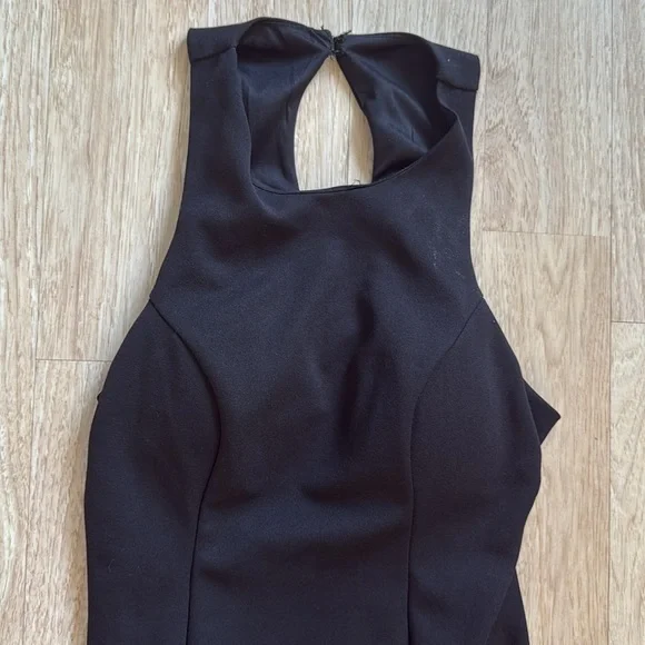 Sequin Hearts Black Crisscross Backless Bodycon  Long Dress  Size 7 - Picture 2 of 8